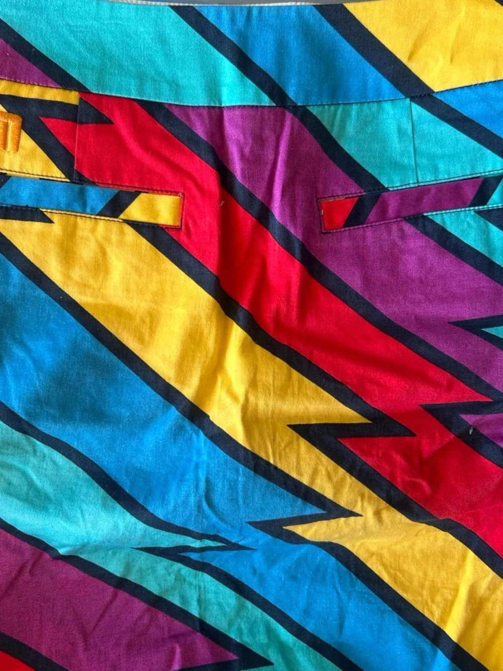 Loudmouth Multi Colored Zig Zag 90’s Mini Skirt With Shorts